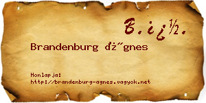 Brandenburg Ágnes névjegykártya